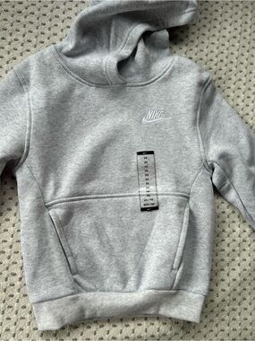 Nike Gray Pullover Hoodie with Embroidered Swoosh